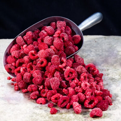Frozen Raspberries Enjoy the taste of fresh-picked fruit year-round with these IQF frozen raspberries. Conveniently packed in 5 x 1 kg bags to preserve flavour and nutrition. They're loaded with vitamin C, antioxidants, and fibre to help support digestion, immune health, and overall wellness. Photo by Jeff Poissant